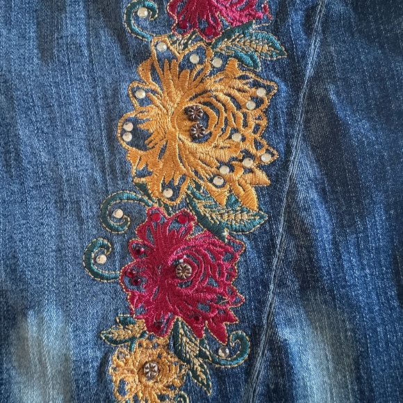 Baby Phat Denim Skirt with Floral Embroidery - Picture 5 of 6